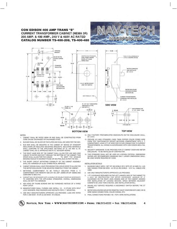 Con Ed TS400-208 & TS400-480 - Trans-Sockets