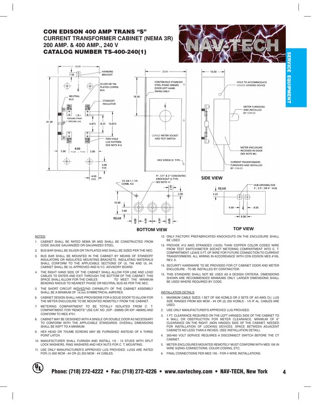 Con Ed TS400-240 - Trans-Sockets