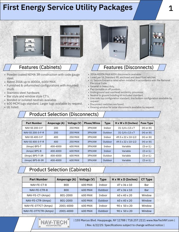 First Energy Service Utility Packages - CT Cabinets