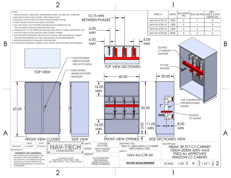 N3R PSEG NJ 1000A-2000A CT Cabinet - CT Cabinets