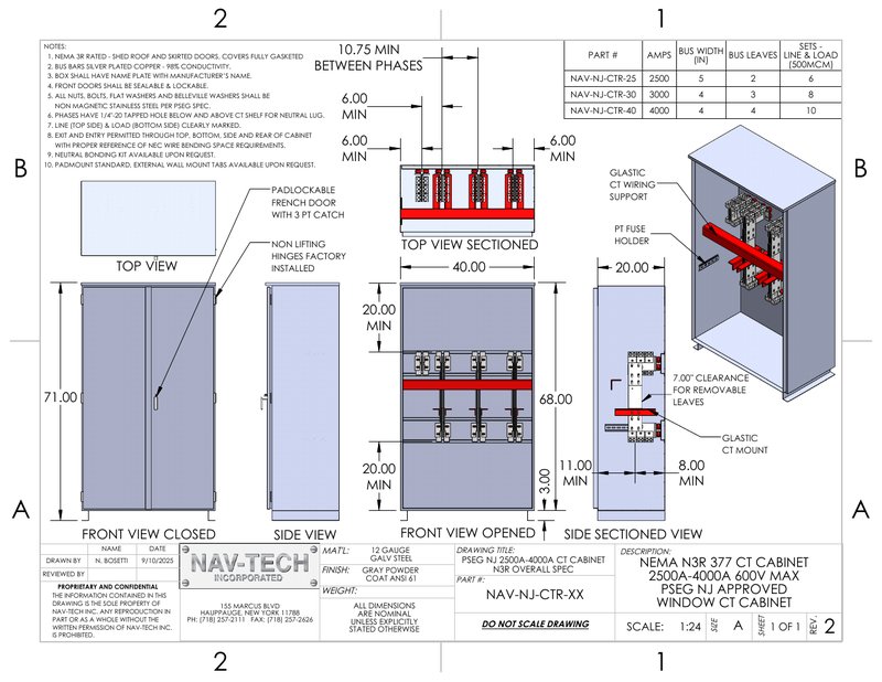 N3R PSEG NJ 2500A-4000A CT Cabinet - CT Cabinets