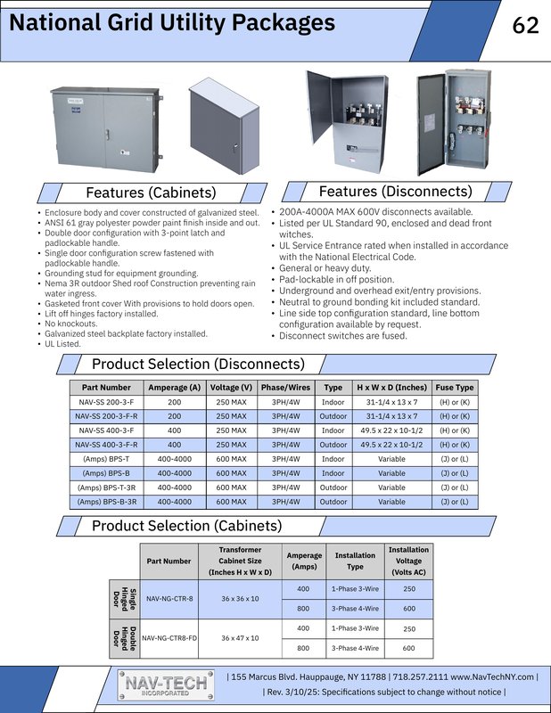 National Grid Utility Packages - CT Cabinets
