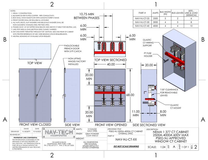 PSEG NJ 2500A-4000A CT Cabinet - CT Cabinets