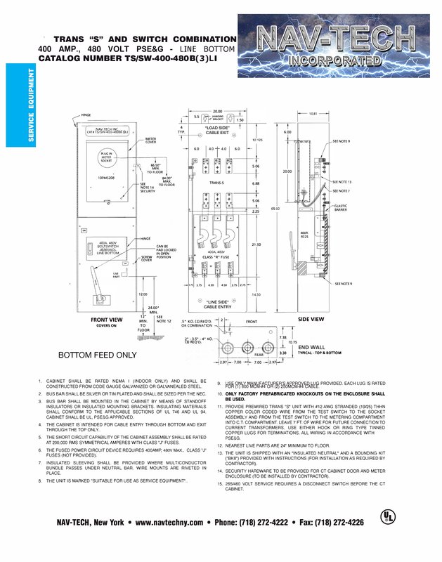 TSSW-400-480B(3)LI PSE&G - Trans Socket / Disconnect Combo