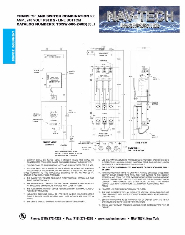TSSW-600-240B(3)LI PSE&G - Trans Socket / Disconnect Combo