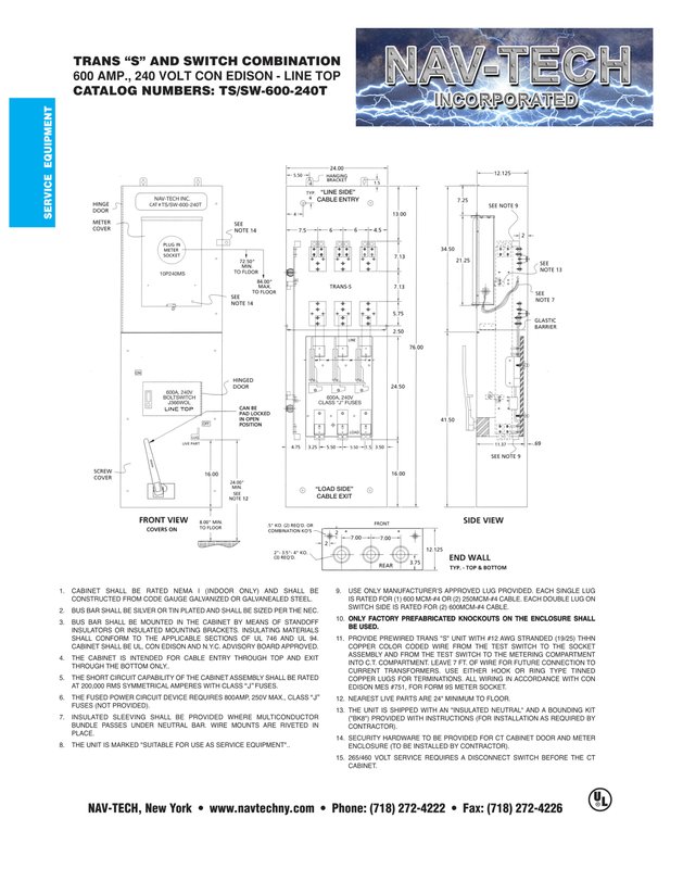 TSSW-600-240T - Trans Socket / Disconnect Combo