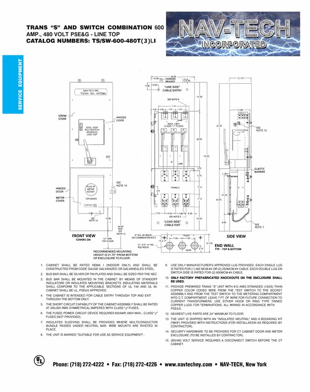 TSSW-600-480T(3)LI PSE&G - Trans Socket / Disconnect Combo
