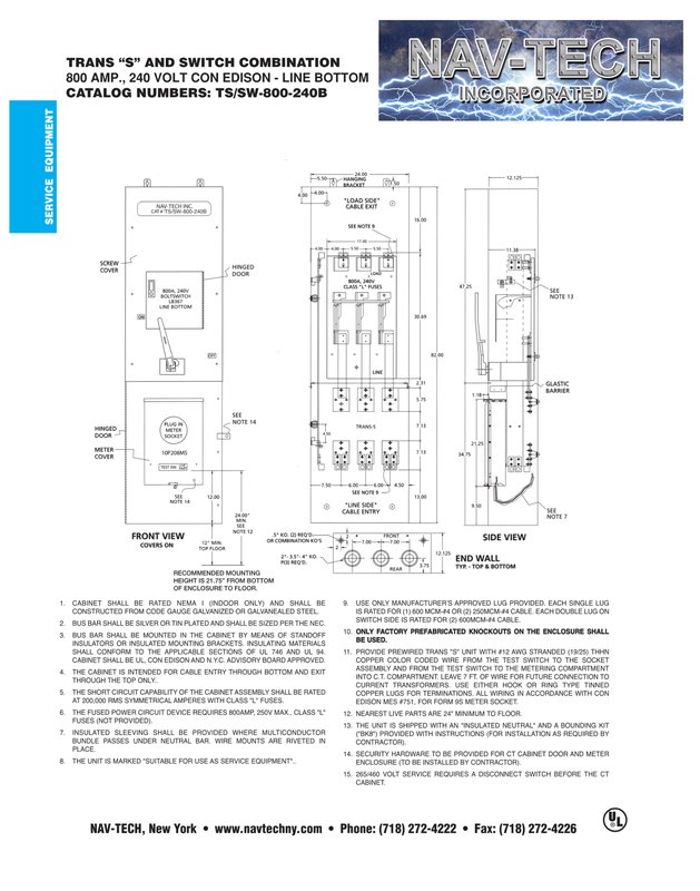 TSSW-800-240B - Trans Socket / Disconnect Combo