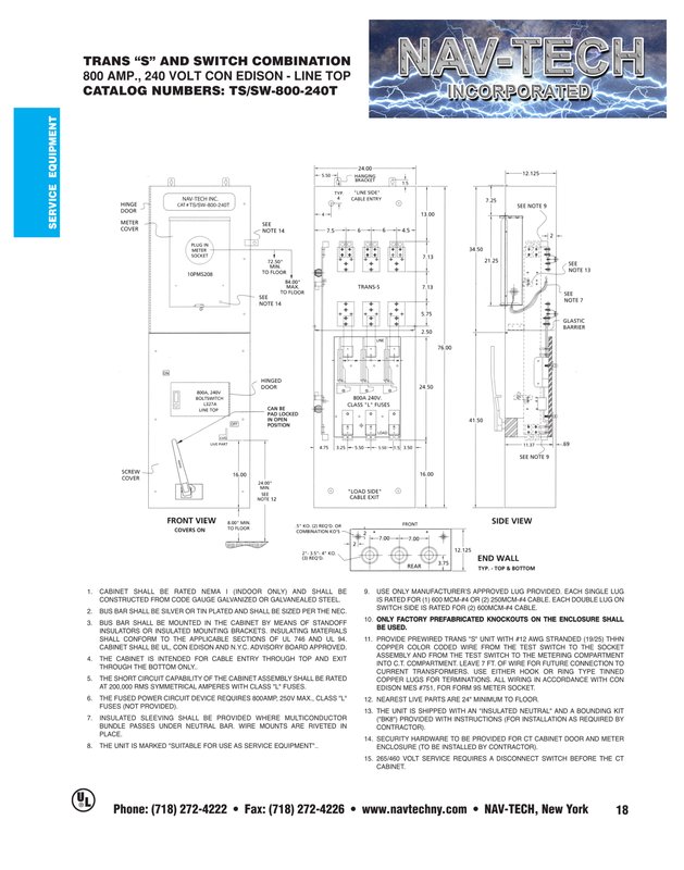 TSSW-800-240T - Trans Socket / Disconnect Combo