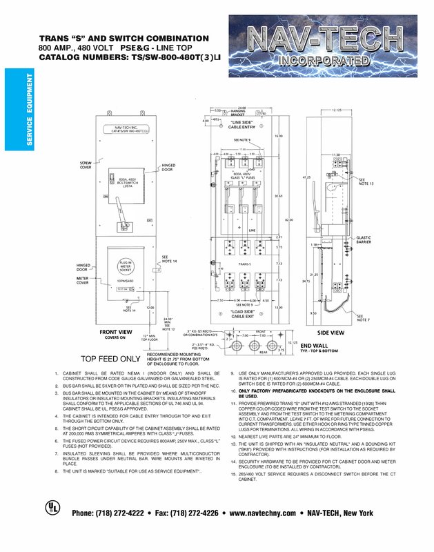 TSSW-800-480T(3)LI PSE&G - Trans Socket / Disconnect Combo